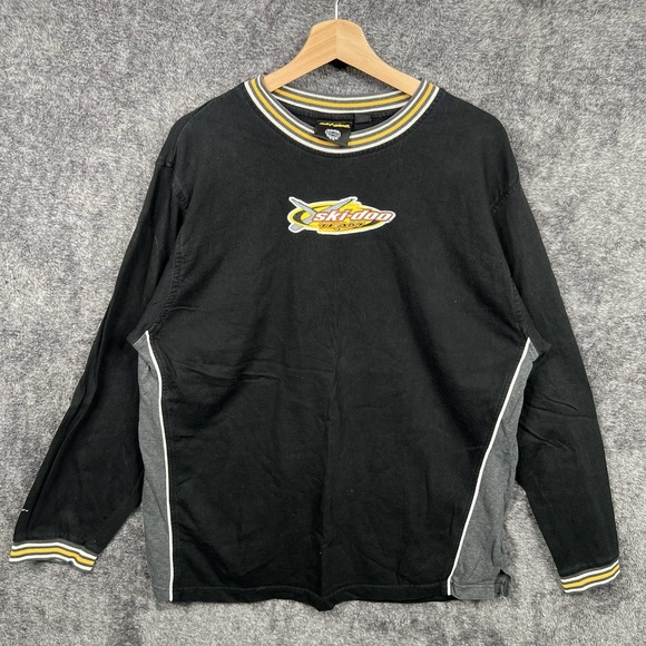 Vintage Y2K Ski-doo Mens Black Long Sleeve Ski Snow Team Racing Shirt Size Large - Picture 1 of 8